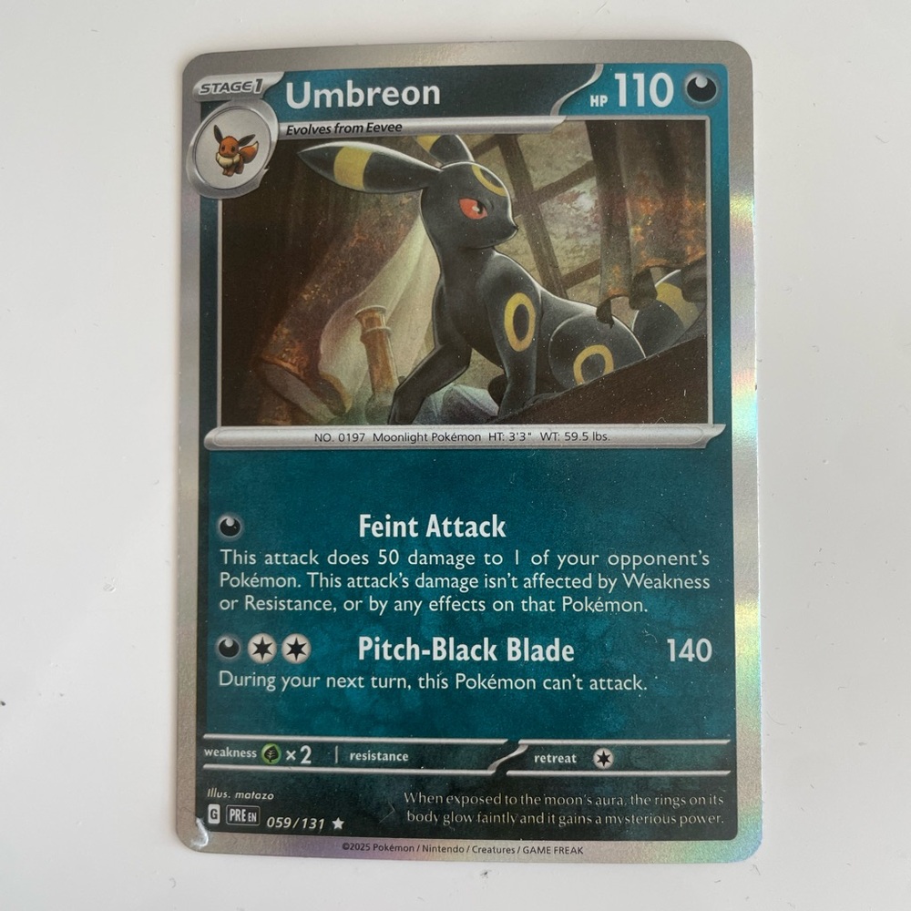 Umbreon Pokémon TCG Holo Card - 059/131 Stage 1 Eevee Evolution Rare